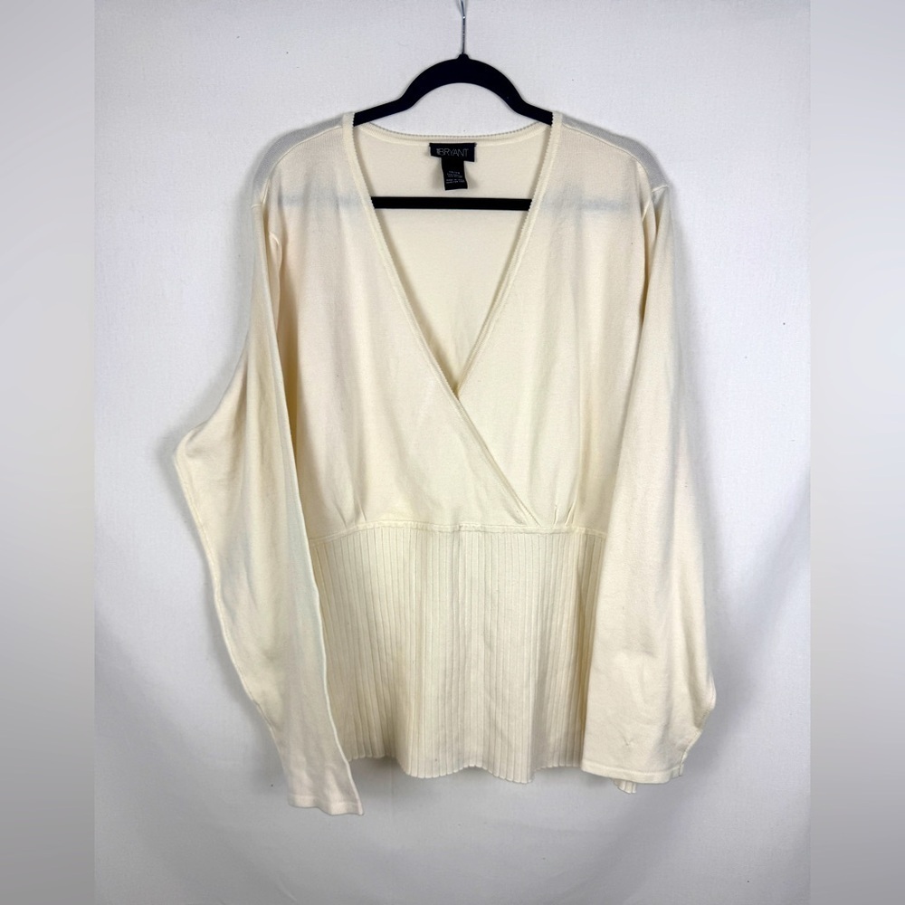 Lane Bryant Cream Wrap Top